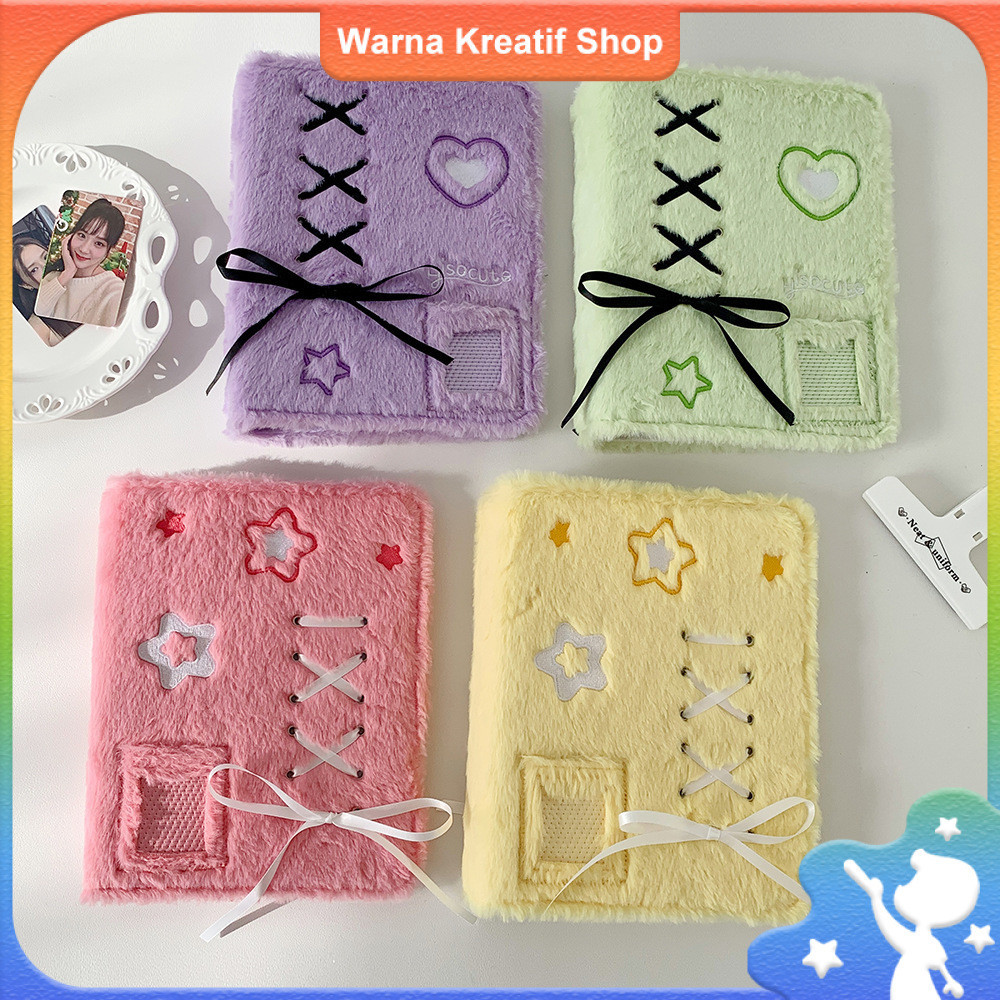 Album Kartu Velboa A5 dengan Pita Album Kecil untuk Penggemar Buku Penyimpanan Kartu Aktif Buku Kart