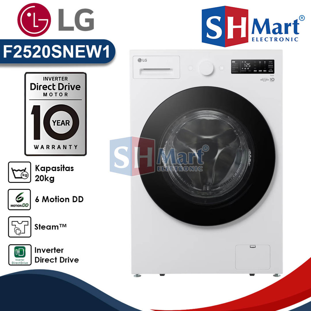 LG MESIN CUCI FRONT LOADING 20 KG F2520SNEW1 AI DD TURBO WASH ThinQ GARANSI RESMI (MEDAN)