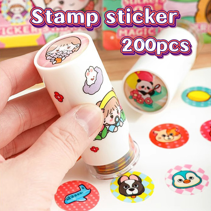 

Geetoy 200 Pcs Stiker Segel Stempel Kartun Lucu Penyegelan Ajaib Dekorasi DIY Hadiah Stiker Edukasi Untuk Anak-anak