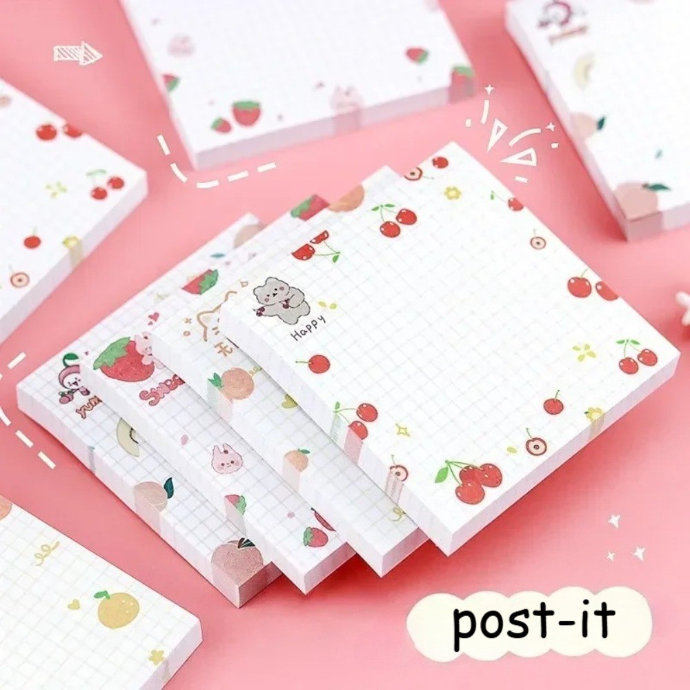

80 Pcs/pack Kawaii Animals and Fruits Sticky Notes Memo Pad To Do List Cute Journaling Supplies Planner Sticker Deco