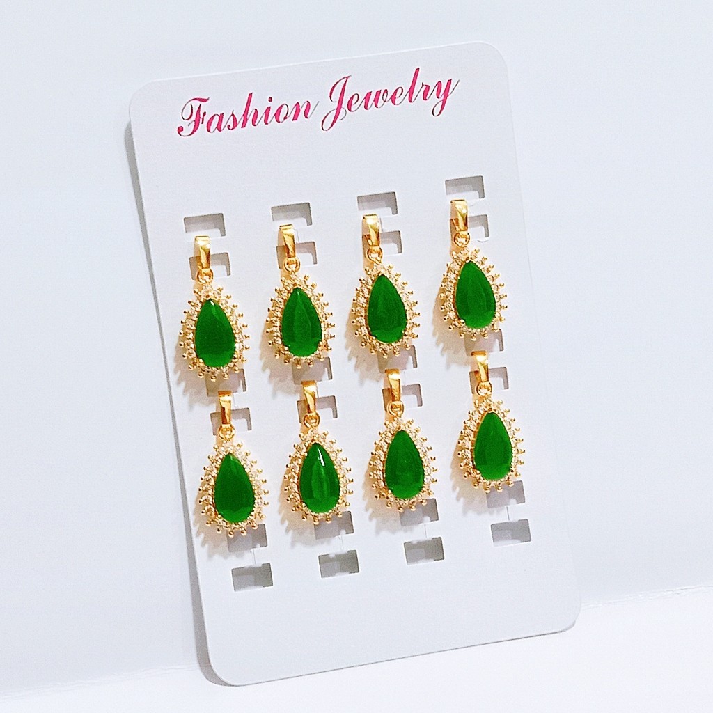 Liontin Batu Permata Gold Elegan Lapis Emas