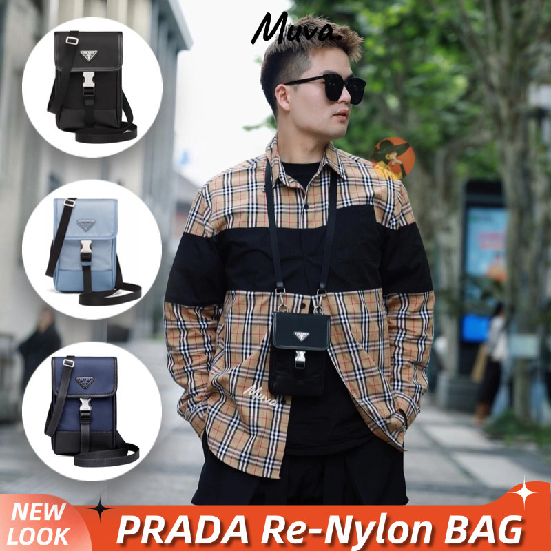 Prada Re-Nylon Men/Phone Bag Unisex / tas seluler / punggung