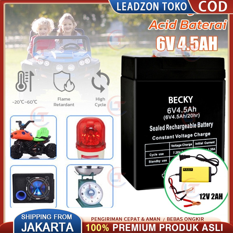 Baterai Aki Kering  6V 4,5Ah +level Baterai / 6v 12ah Baterai UPS Battery Lampu Emergency/Aki Kering