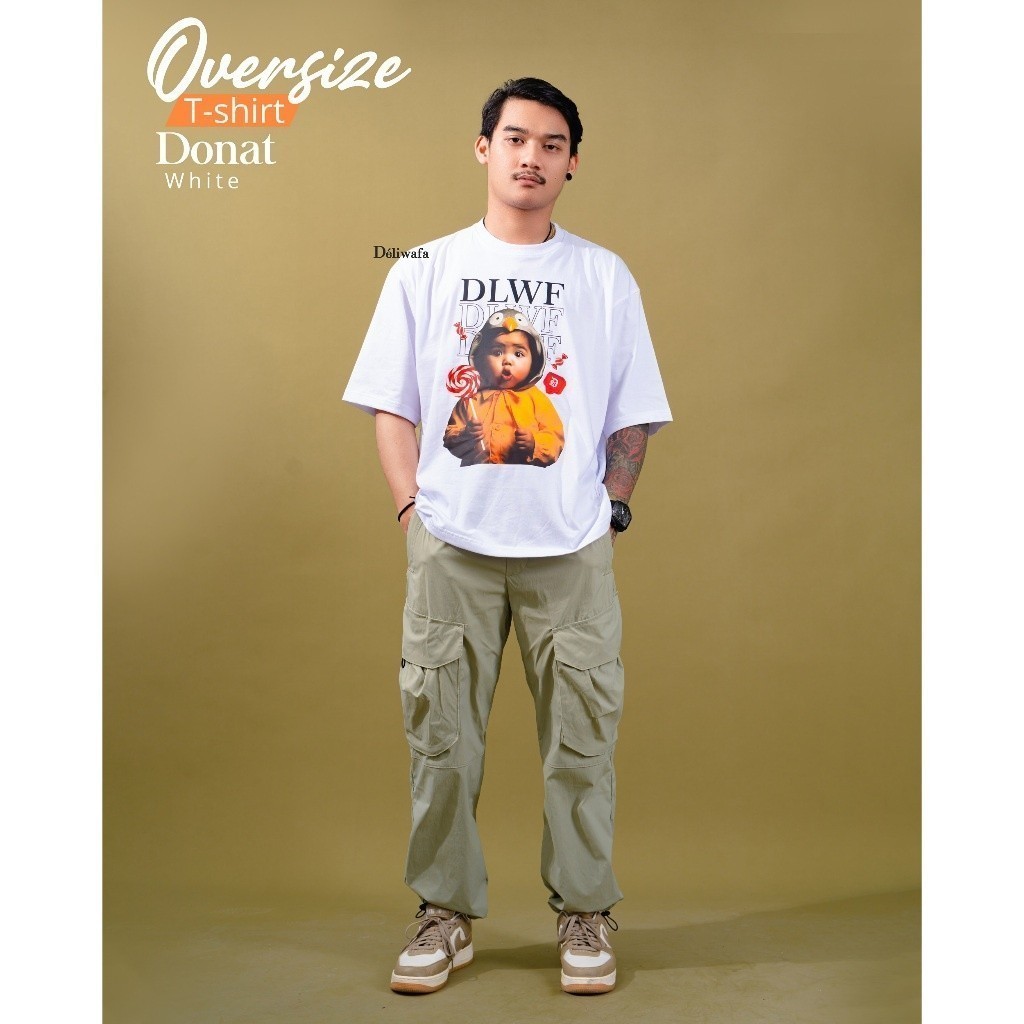 Original Deliwafa  - T Shirt Unisex Donat Lengan pendek neutral kaos