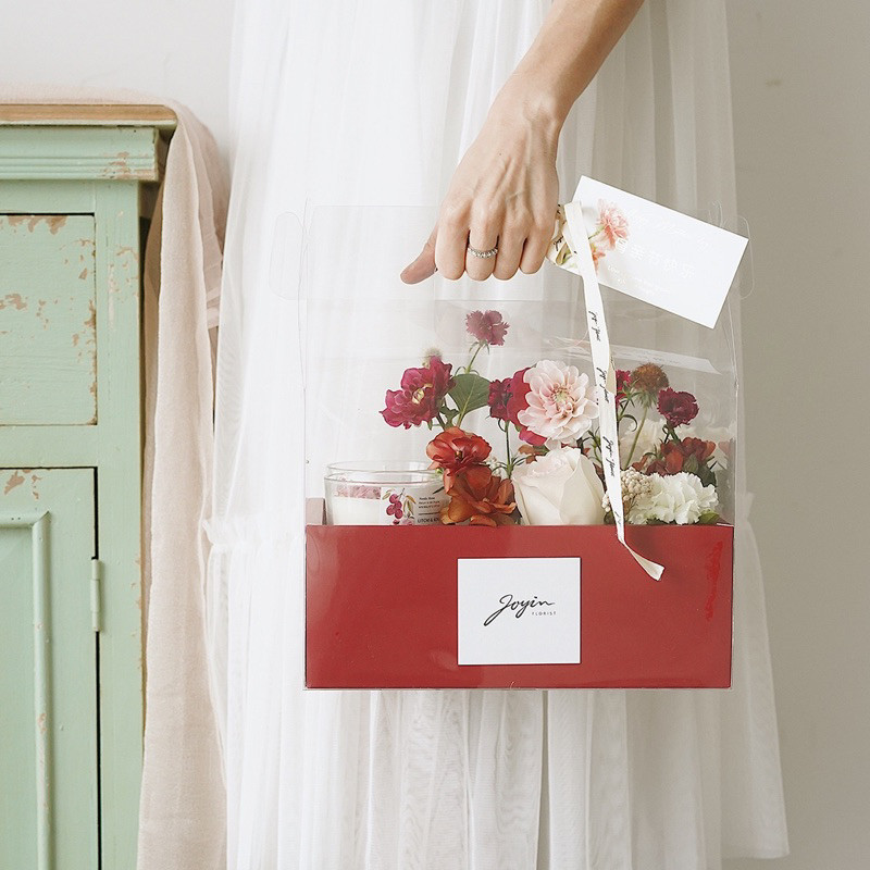 [Si.Boenga | BOX + MIKA] Mika Handy Box | Box Bunga Mika | Flower Cake Box | Transparan Portable Flo