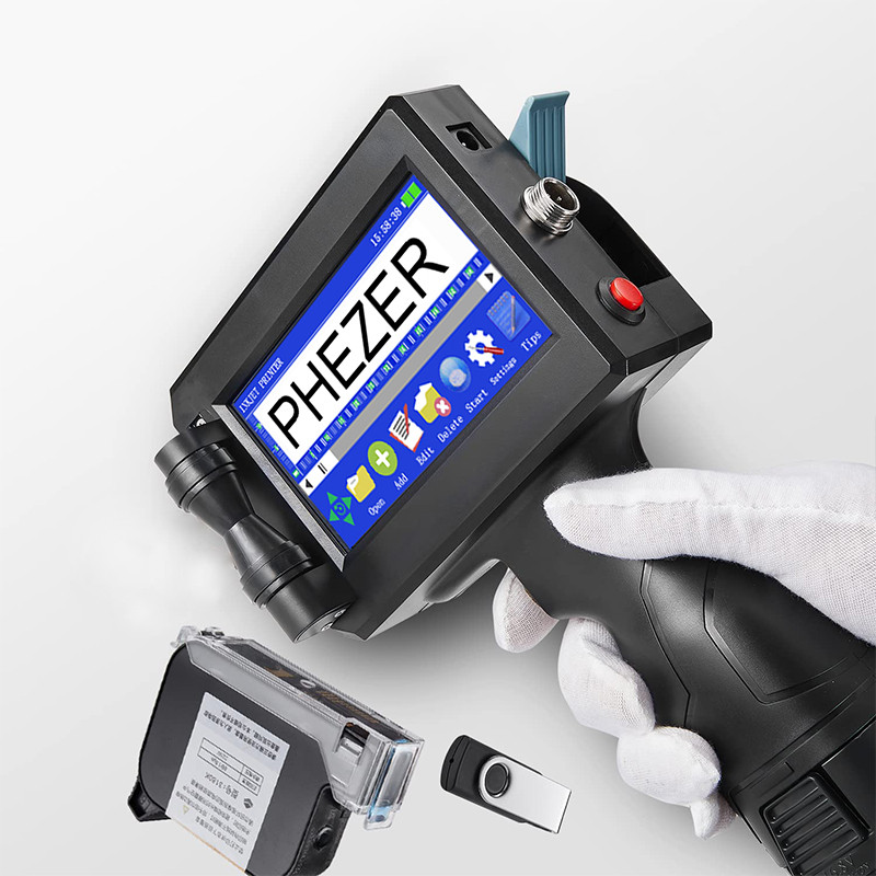 

Phezer 12.7mm Label Printer Batch Code Date Number QR Bar Logo Expiry Date P15 Handheld Inkjet Printer 28 Languages Portable