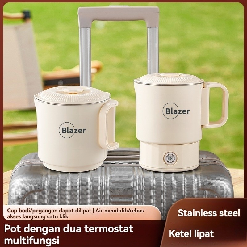 Teko Listrik Lipat Portable 304 Stainless Steel | Electric Kettle Mini Travel Multifungsi untuk Masa