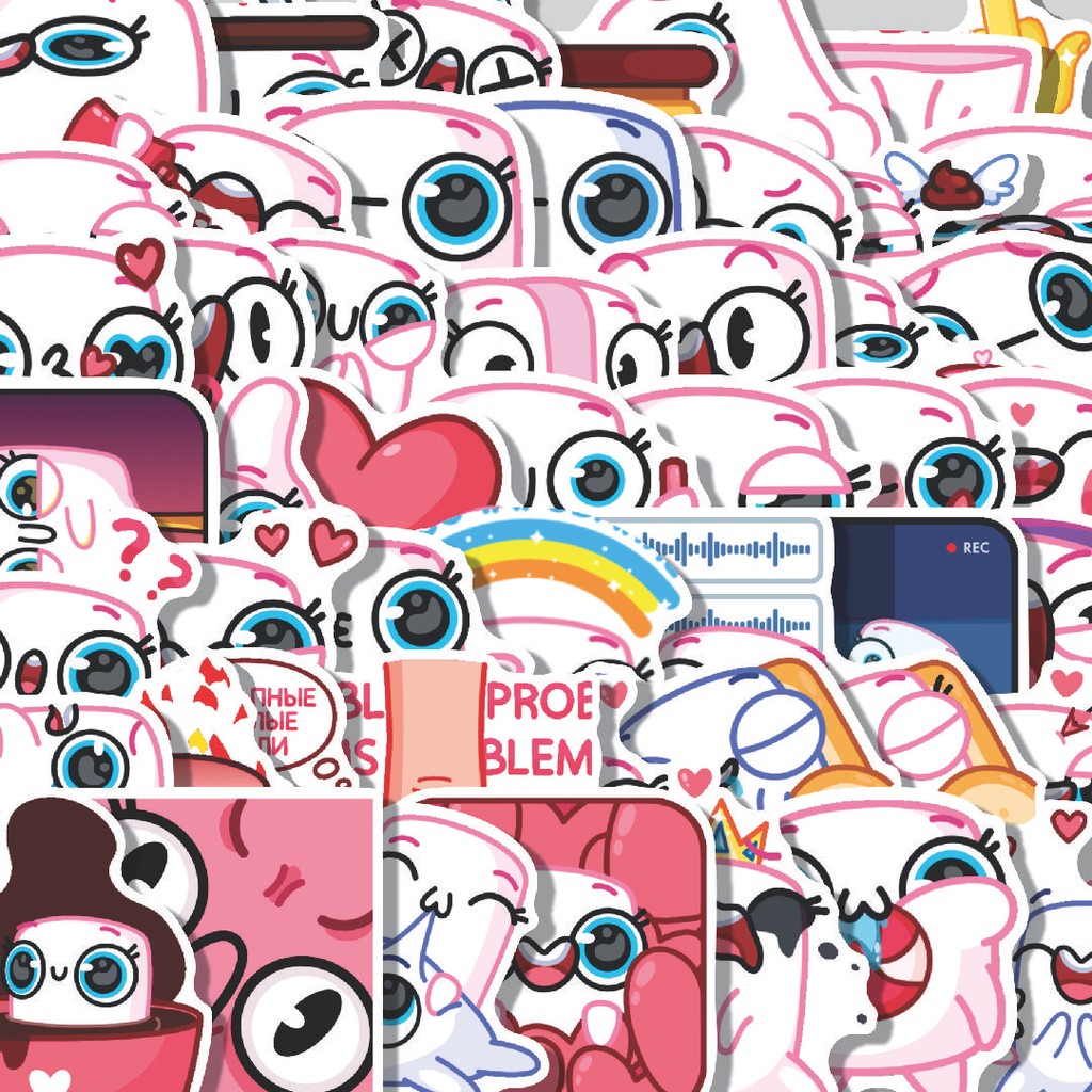 

Stiker Cutting Pack Stiker Marshmelita Isi 100Pcs Series Aesthetic Lucu Keren Untuk Koper Bahan Vynil