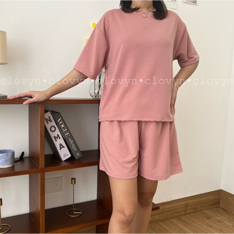 [𝗠𝗲𝗺𝗼𝘇𝗮] Setelan Polos Celana Pendek Wanita Jumbo Babyterry Super