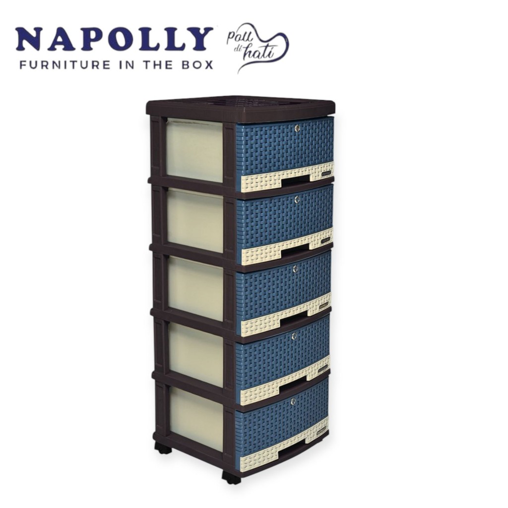 NAPOLLY - SCD 5 K1 - RAK LACI CABINET NAPOLLY | Laci Napolly Cabinet 5 susun | Rak Plastik | Laci Pl