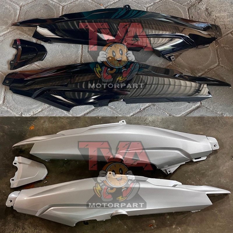 COVER BODY SAMPING YAMAHA VEGA R NEW 2007 HITAM SILVER