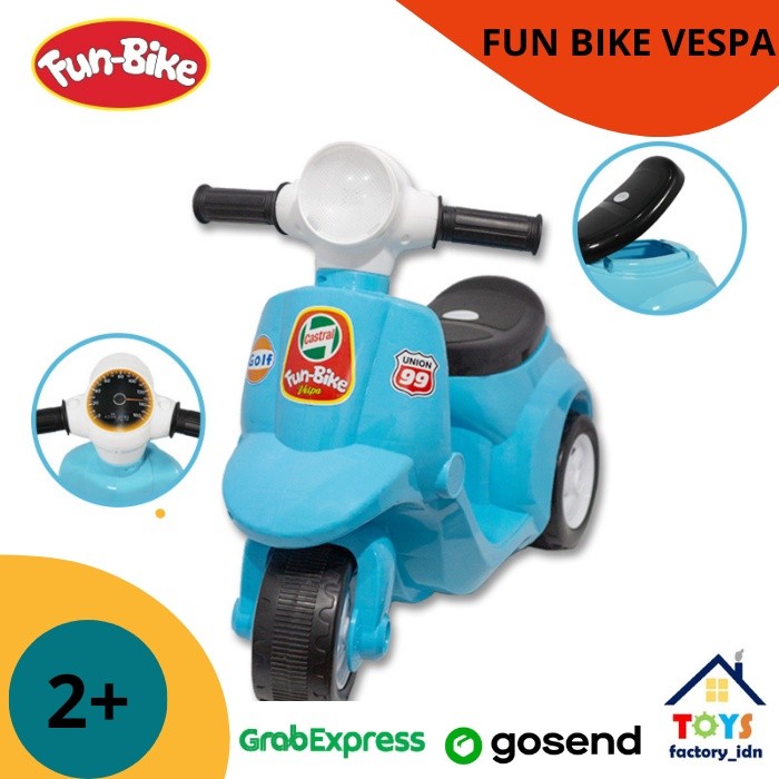 Funbike Vespa Sepeda Anak Mainan Ride On Anak Dengan Musik