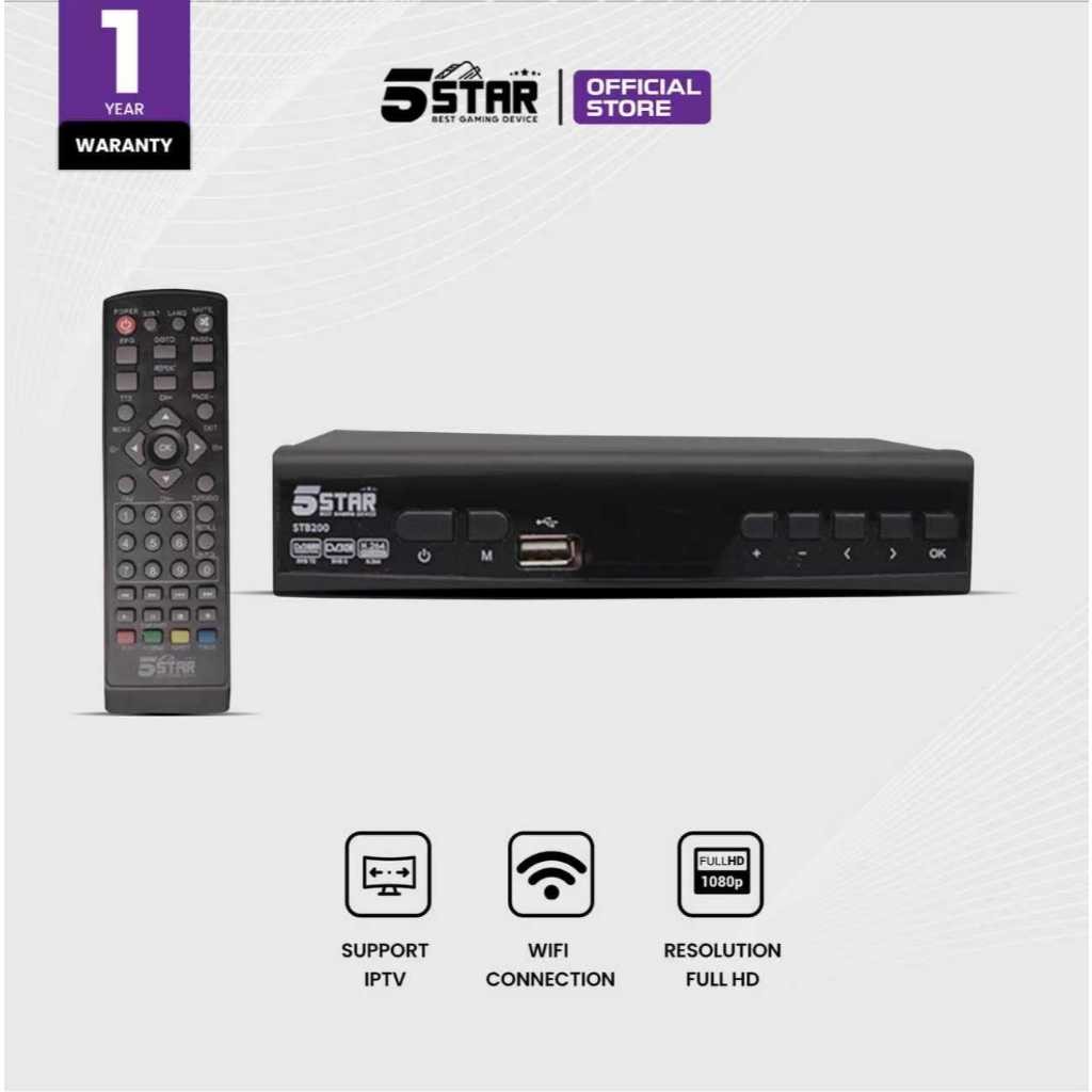 5Star STB200 HARGA AGEN SET TOP BOX DVB-T2 STB PRO DUAL USB GARANSI 1 RESMI