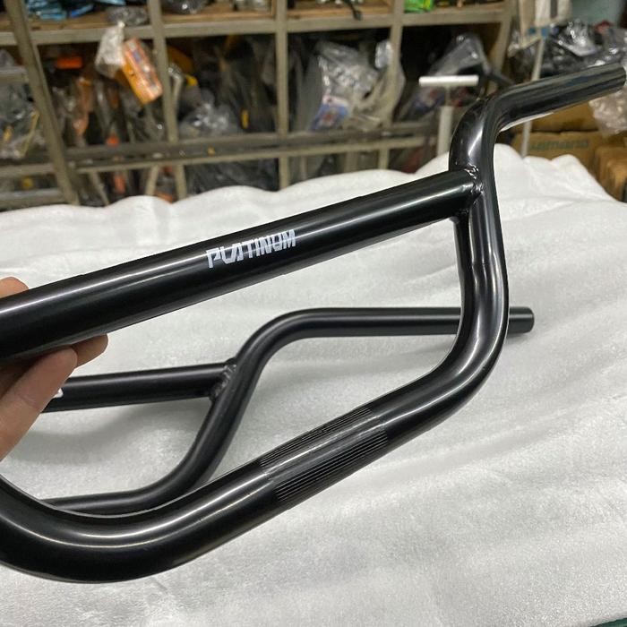 Handle Bar Stang Commuter EXODUS PLATINUM Alloy Steel Hitam Standard 22.2 Panjanv 74 cm BMX Federal 