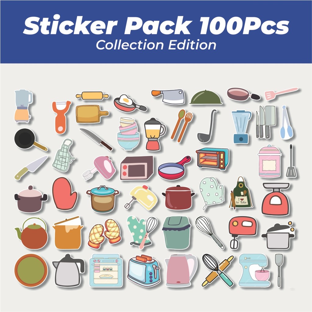 

Hot Stiker Kitchen Stuff Lucu Anti Air Stikers Berperekat Waterproof Sticker Decal Buat Motor Helm Buku Journal Koper Casing HP Laptop Botol Minum