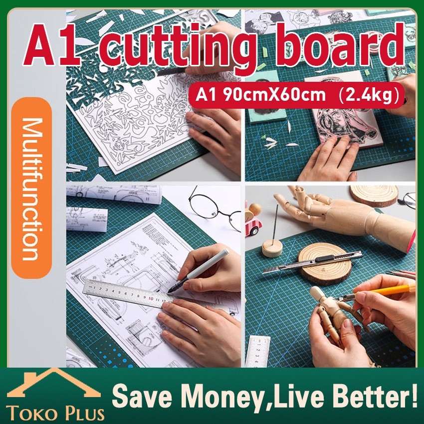 

A1/ A2 Cutting Mat Alas Potong Ukuran A1/A2 PVC Cutting Mat Cutting Pad Board Alat DIY Double Size
