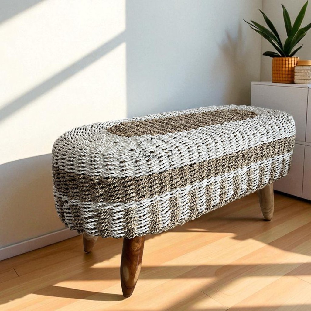 Bench Stool Seagrass / Kursi Tamu Anyaman Pandan Laut / Stool Seagrass