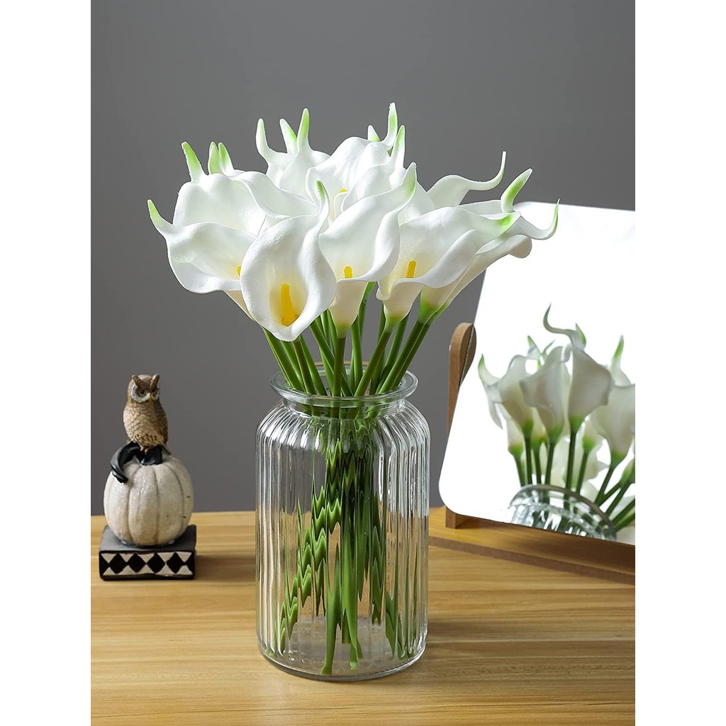 Bunga Grosir Jakarta 12pcs Bunga Calla Lily Putih Artificial Latex Hiasan Dekorasi Meja Taman Rumah