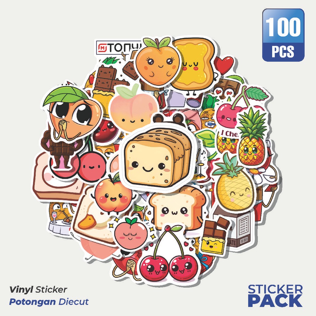 

MURAH 100 PCS Stiker Magnit With Love Waterproof Aesthetic- Untuk Laptop, Motor, dan Helm - Paper Stationery Pack