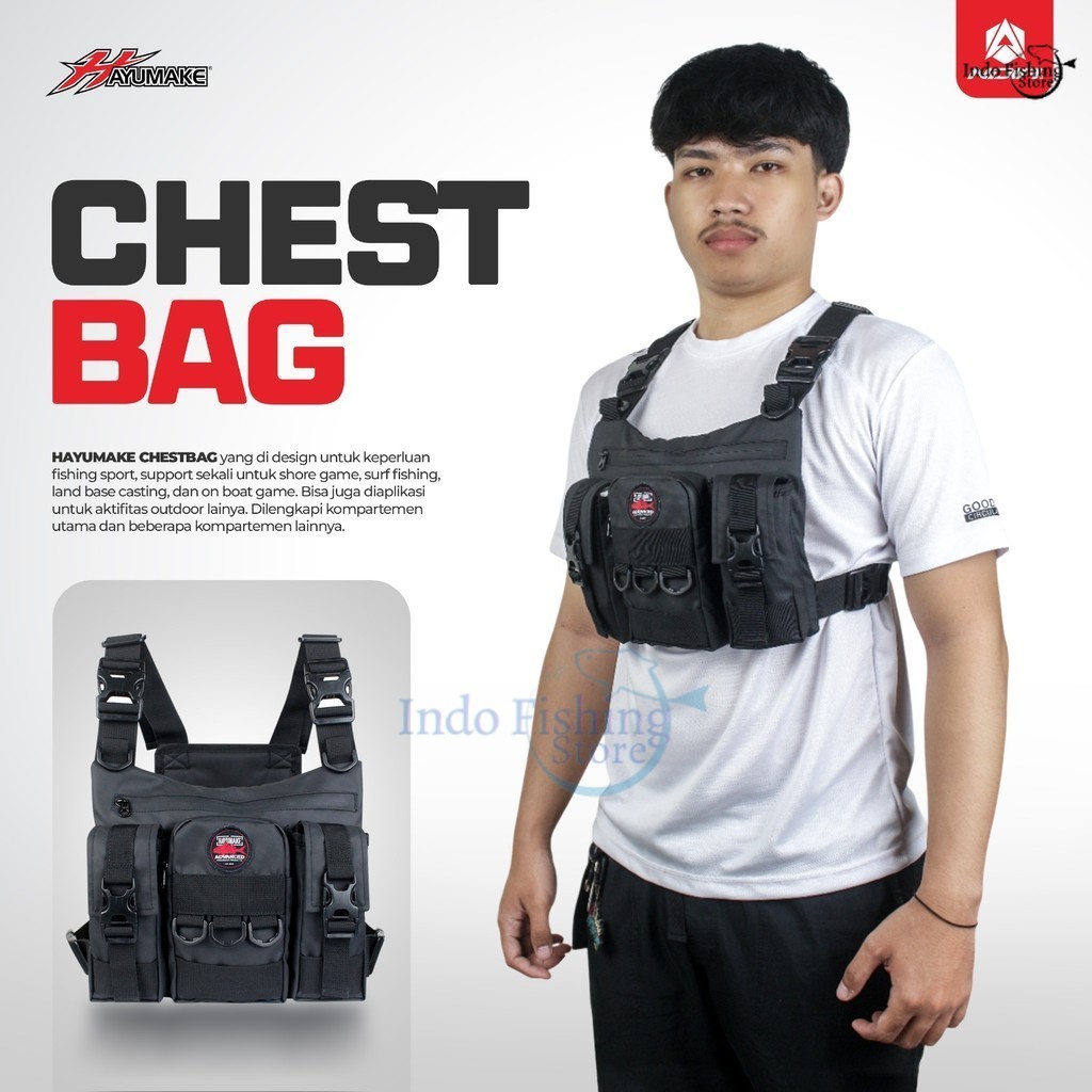 HAYUMAKE Chest Bag Tas Kegiatan Outdoor Mancing, Ojek, Olahraga