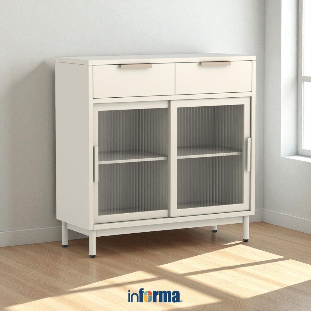 Informa Jerald Kabinet Dapur 100X40X101.5 cm - Krem Lemari Kabinet Dapur Serbaguna Kitchen Storage T