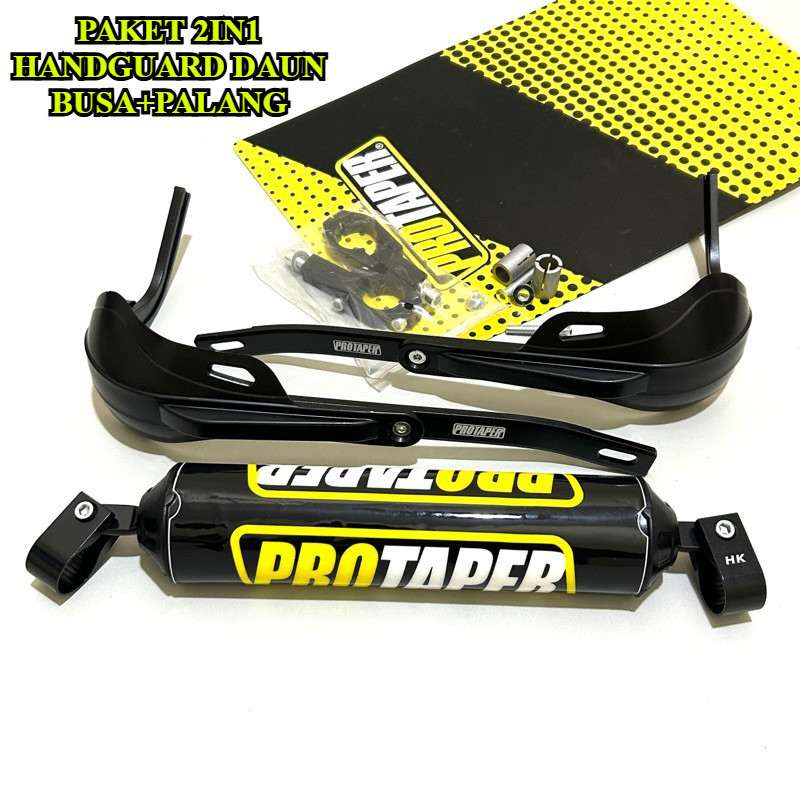 PAKET 2IN1 BUSA PALANG STANG DAN HANDGUARD TULANG DAUN COVER STANG PROTAPER / HAND GUARD + BUSA PALA