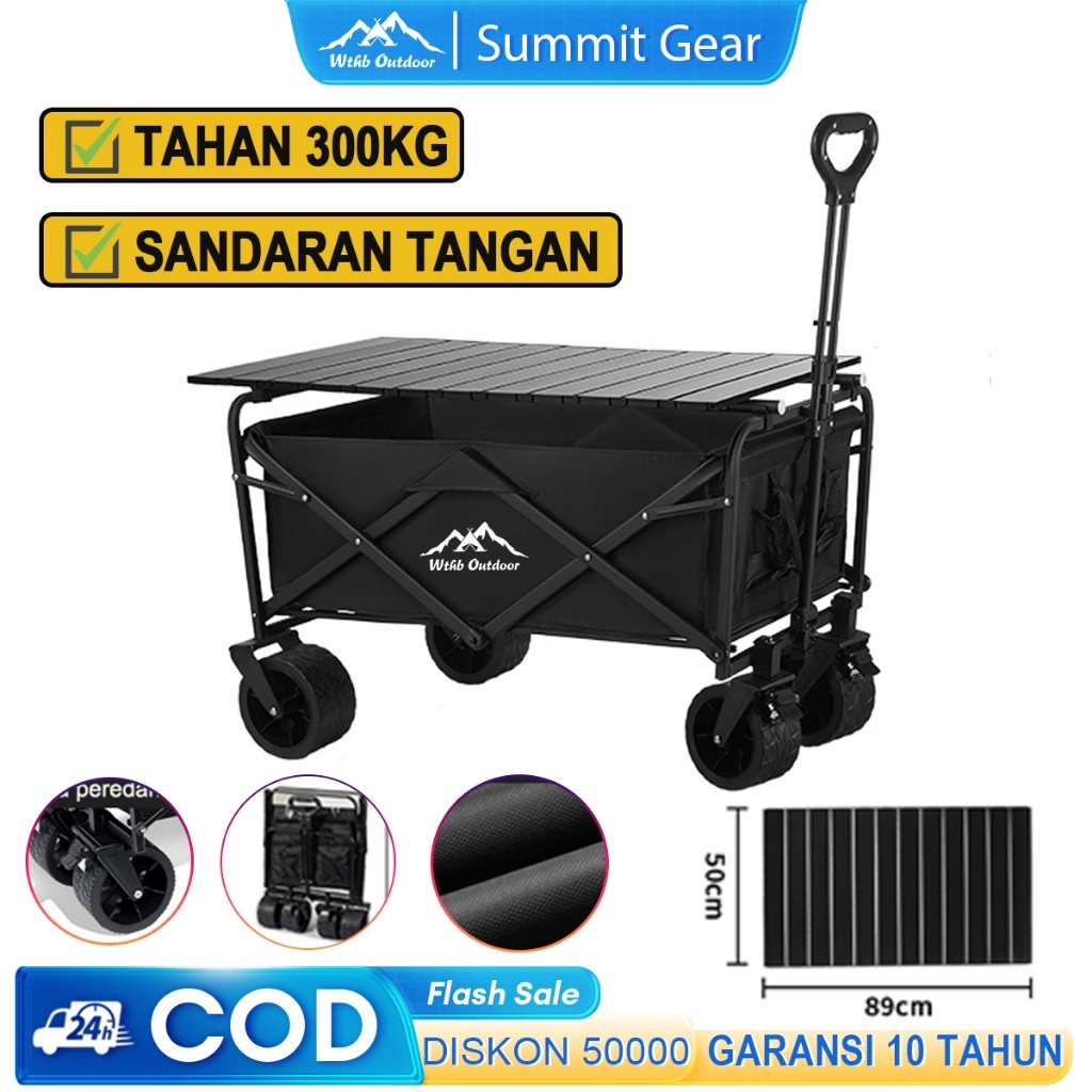 WTHB Outdoor Gerobak Lipat  Troli Barang Camping Outdoor Troli Barang Box Serbaguna Glamping Piknik