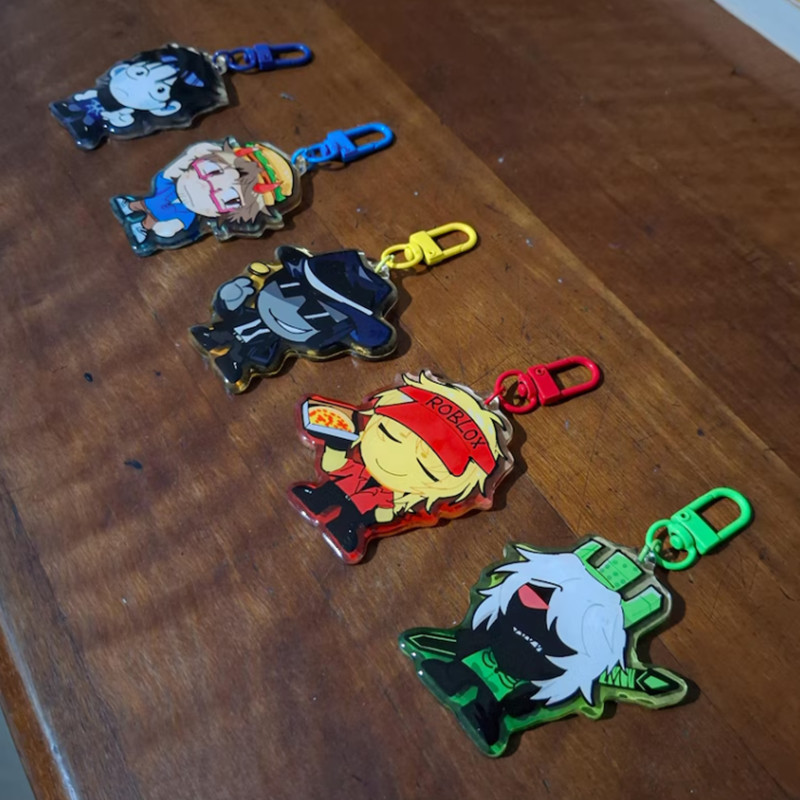 R-oblox Forsaken Acrylic Keychains Chance Elliot 1x1x1x1 007n7 TwoTime,Kawaii cartoon game Character