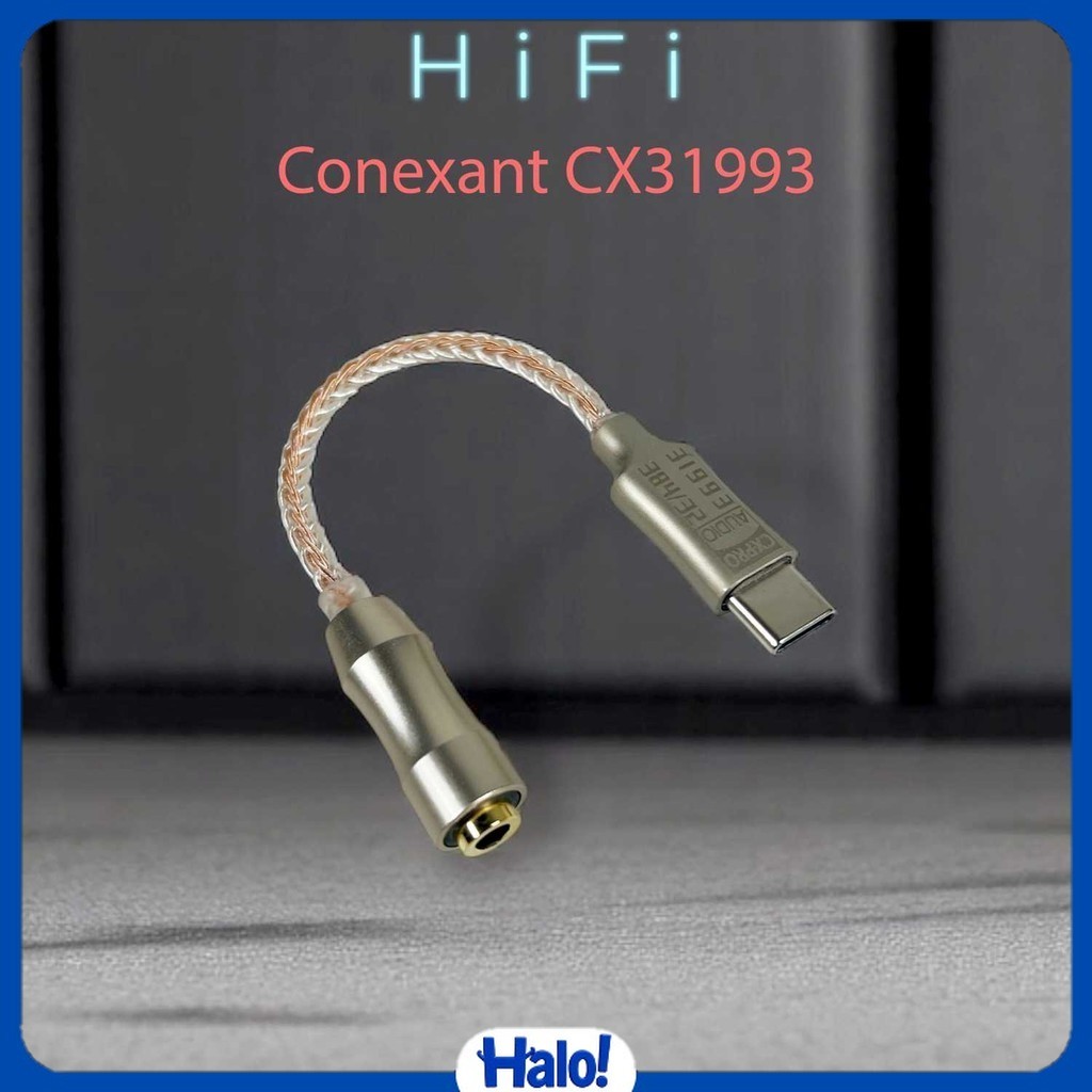 Kabel USB Type C ke 3.5mm Adaptor HiFi DAC Conexant CX31993 Chip - CX-PRO