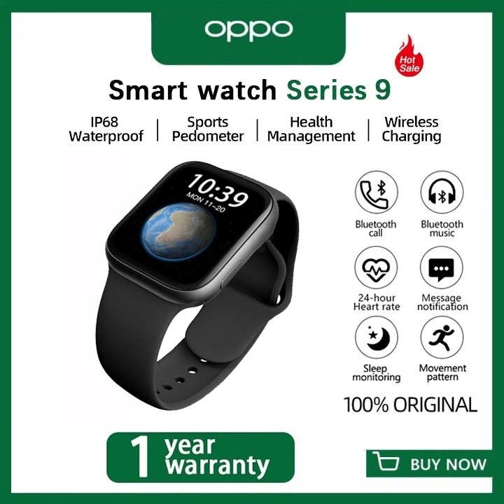 2024 NEW OPPO Smartwatch Series 9 Jam Pintar Olahraga Bluetooth Smart Watch Pintar Wanita Tahan Air 