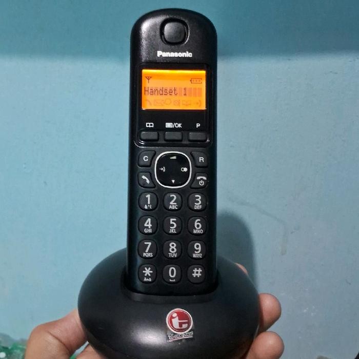 Pesawat Telepon Panasonic cordless phone / wireless / telpon rumah kantor second - Hitam