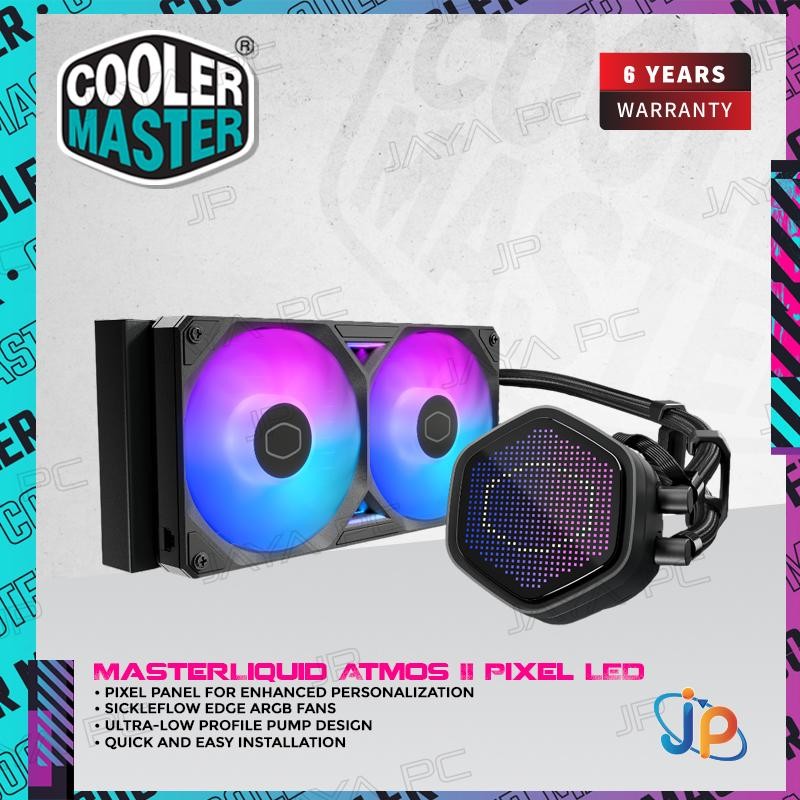 Cooler Master MasterLiquid Atmos II 240 ARGB - CPU AIO Liquid Cooler Fan 240mm with Pixel LED Displa