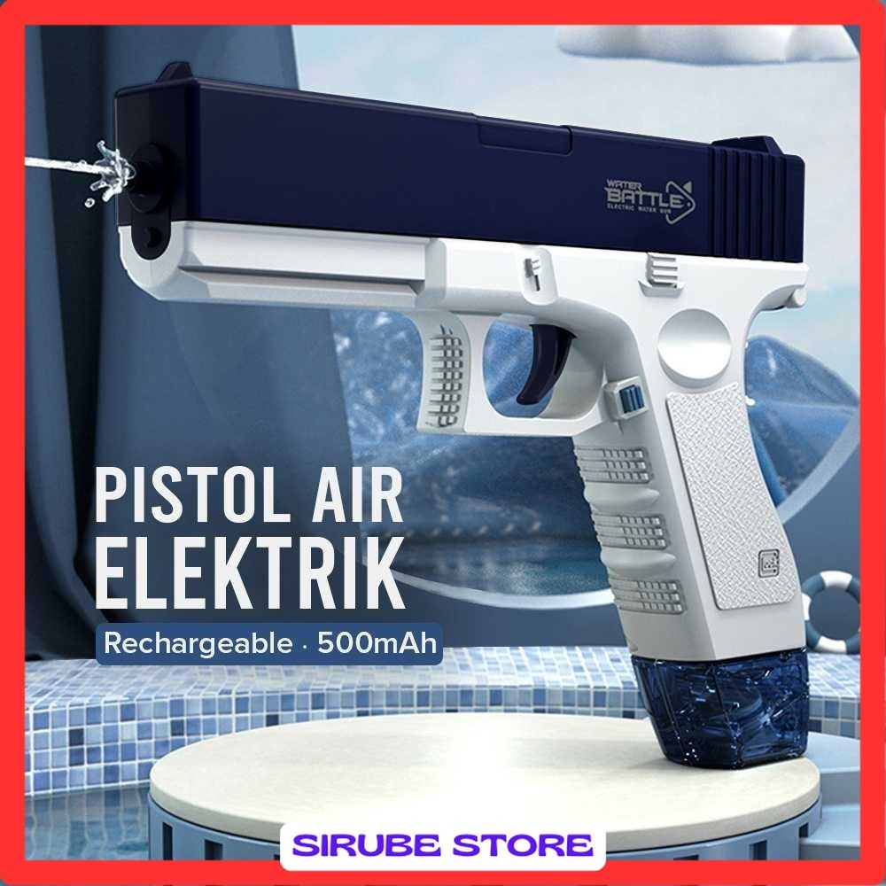 Pistol Air Mainan Elektrik Water Gun Rechargeable 500mAh - Q522