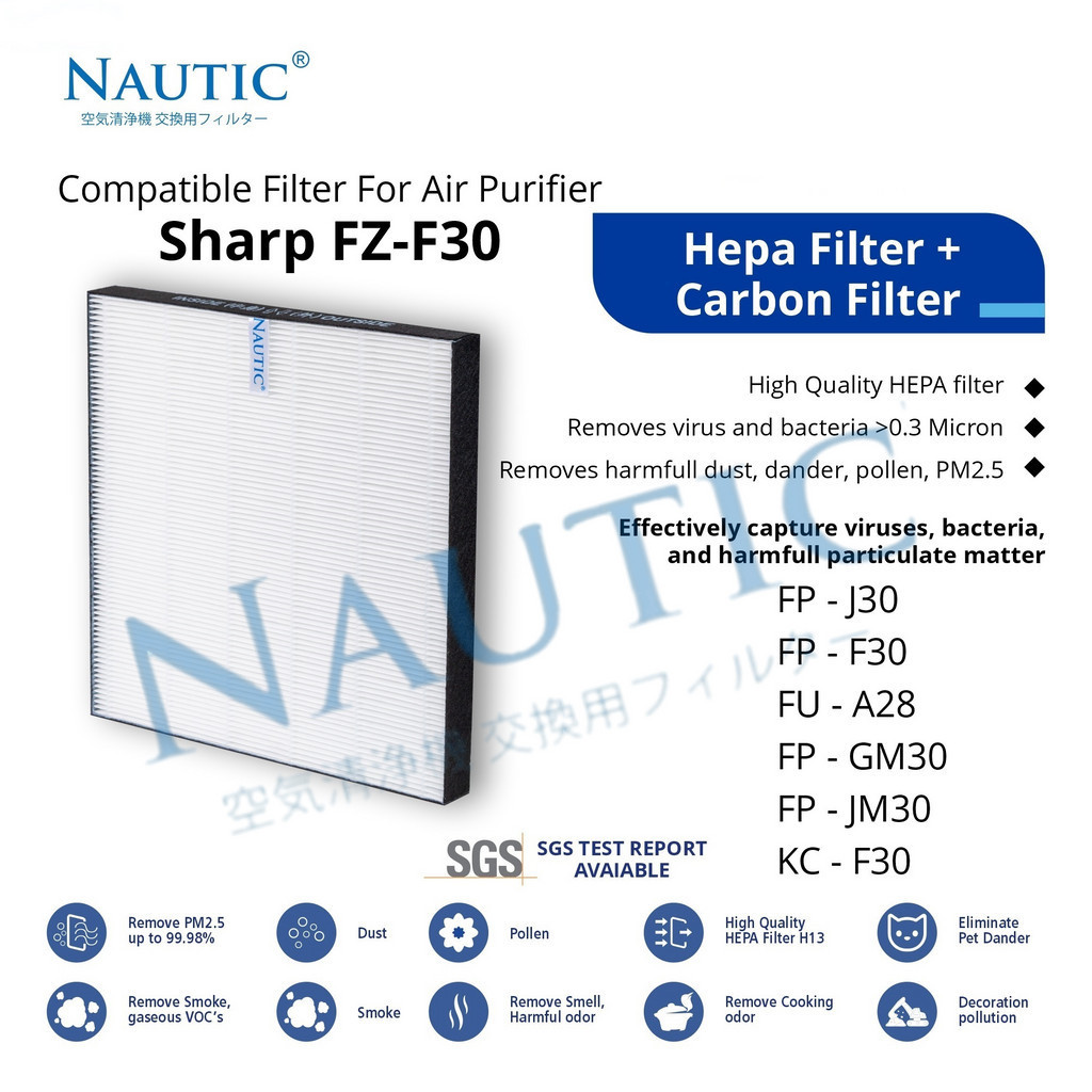 GemaAudio Shop Hepa Filter sharp FZ-F30HFE / FP-J30 / FZ-Y28FE / FP-F30 / FP-F30Y / FP-J30Y / FU-A28