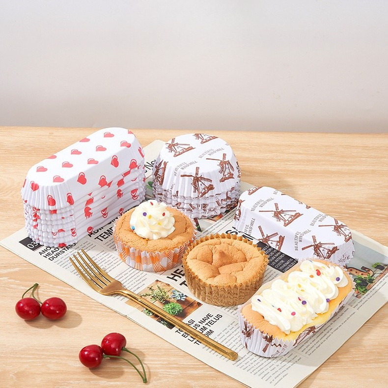 Norden - ALAS ROTI (ISI 10) - Paper Cup Case Bread Cake Panjang Bulat Kertas Motif Anti Lengket Lonj