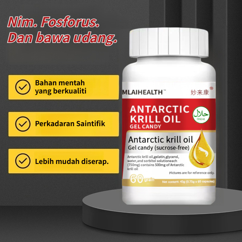 Penyerapan Tinggi GKTK Minyak Krill Norwegia Terbaru Omega-3 Suplemen Kesehatan/Krill Oil/Jantung Se