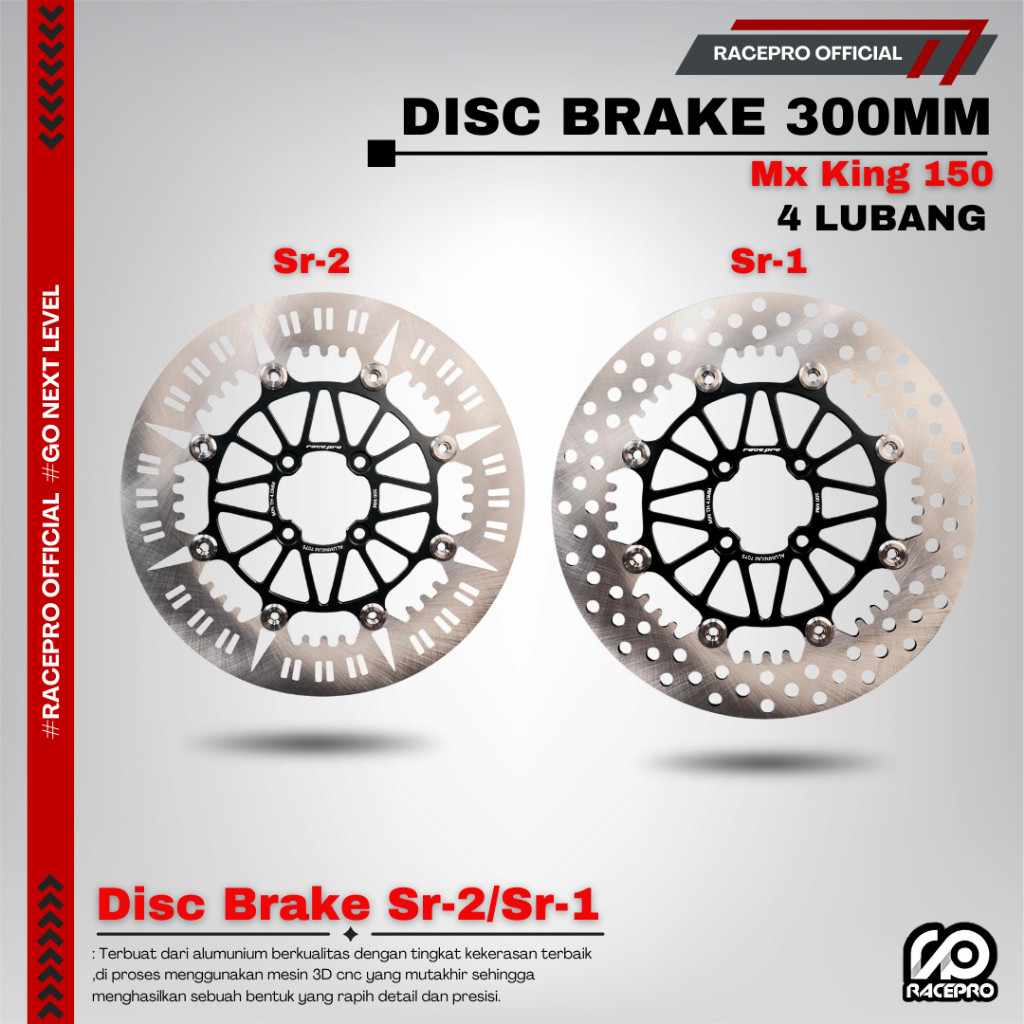 Disc Brake Cakram Floating 4 Lubang 300 mm Racepro Sr-1/Sr-2 Disc Mx King 150 Disc Exciter 150/155 .