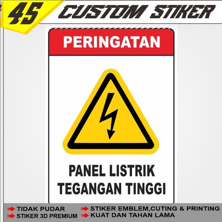 Stiker Peringatan Panel Listrik Tegangan Tinggi / Panel Listrik Tegangan Tinggi / Stiker Listrik / S