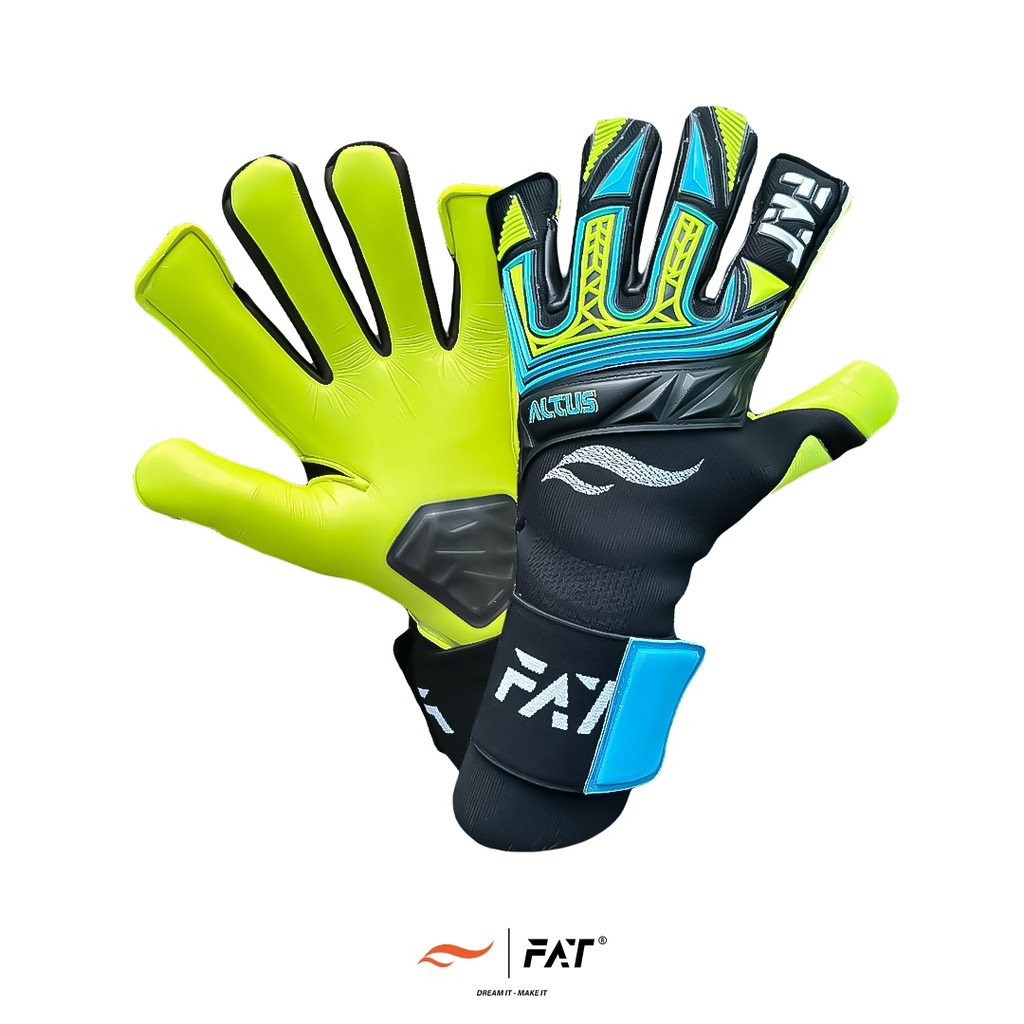 FAT VENOM ALTUS HYBRID CUT - BLACK/BLUE/LIME (SARUNG TANGAN KIPER, GK GLOVES)