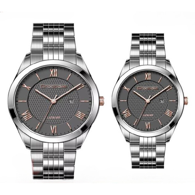Promo Original Crocodile CM-002A11E CF-002A11E Jam Tangan Couple Analog  CM002 CF002 Garansi Resmi