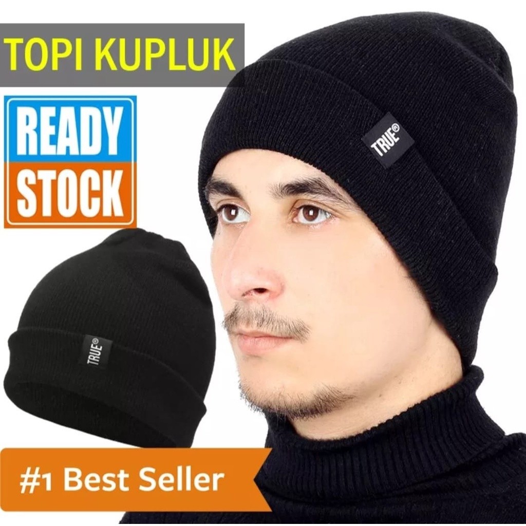 Topi Kupluk Pria Dewasa Rajut Wool True Winter Fashion Beanie Hat Ciput Cowo Cowok Laki Laki Distro 