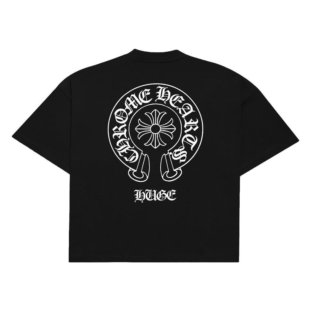 Bosgo Huge Tshirt Boxy 20S Tshirt Boxyfit oversized hitam CHROME HEARTS kaos  kera  sakti  nemu  di 