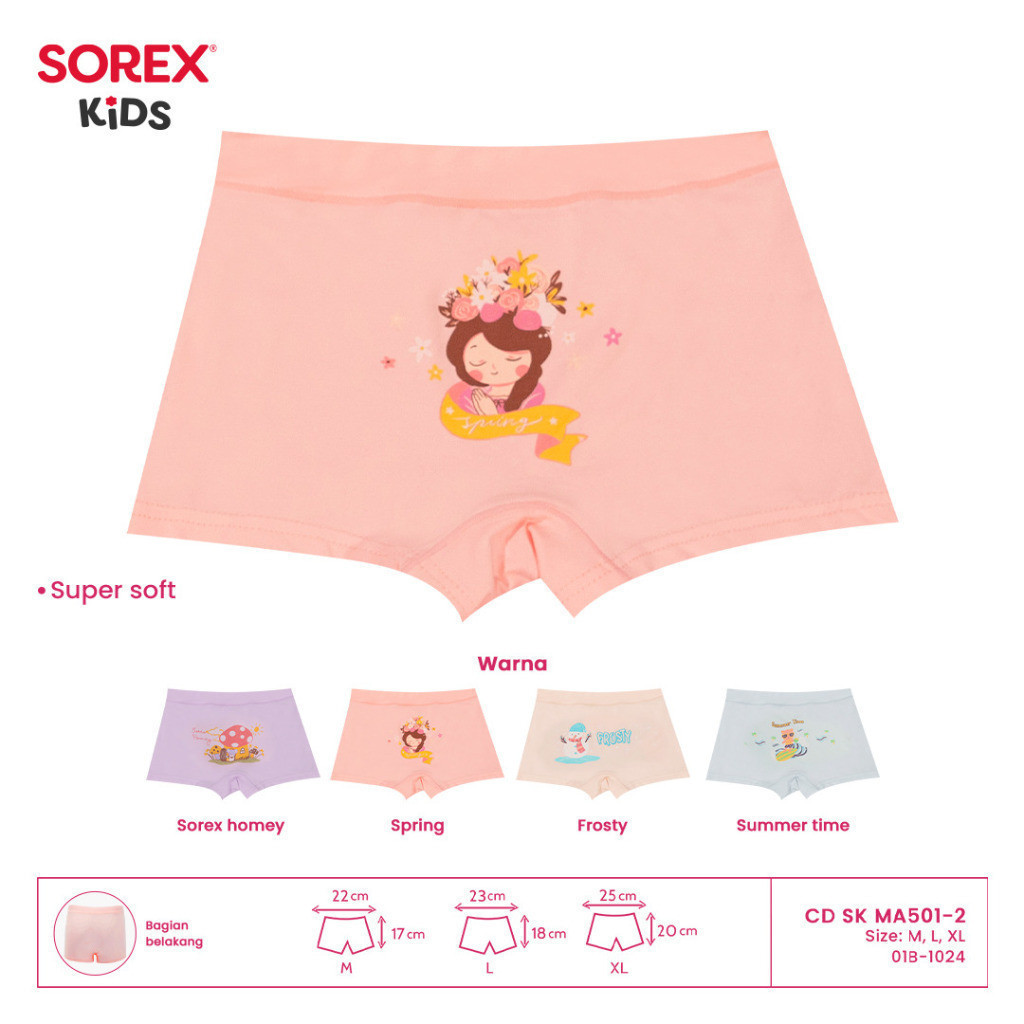 [ 6 PCS ] CD Sorex Kids MA 501| Celana Dalam Anak Perempuan Super Soft Sweet & Playful  inn