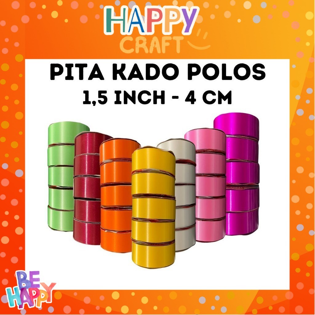 Pita Kado Plastik Polos Besar 1,5 inch (4 cm) / Pita Jepang