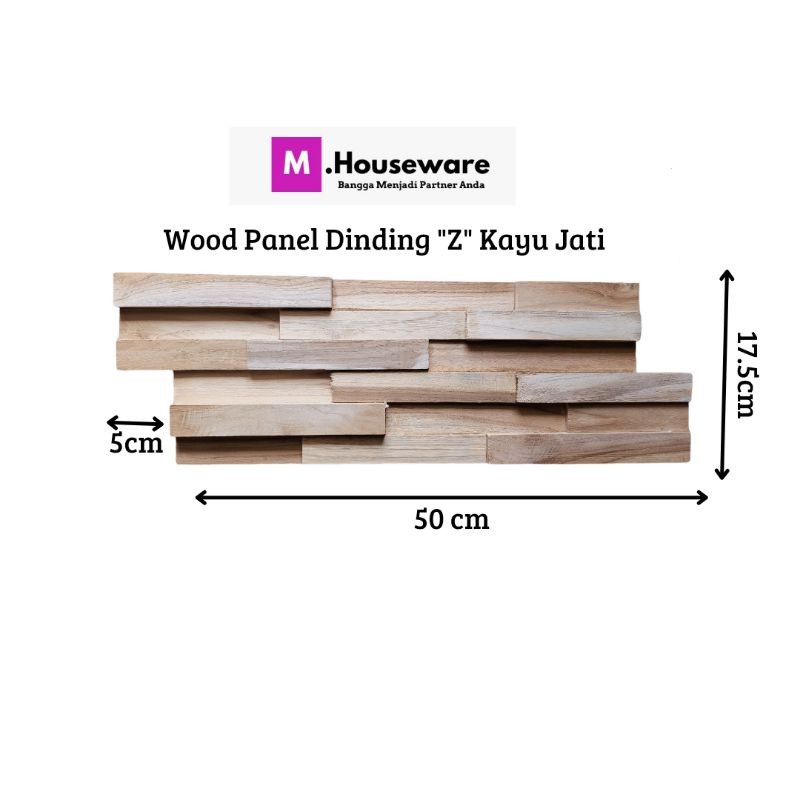 Panel Dinding Kayu Jati / wall panel 3D Tipe "Z" / Panel Kayu Jati Mozaik