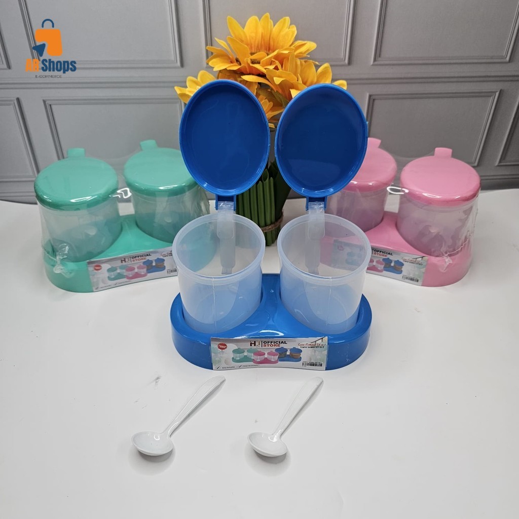ARS Tempat bumbu dapur isi 2 set // wadah bumbu dapur plastik // tempat bumbu masak