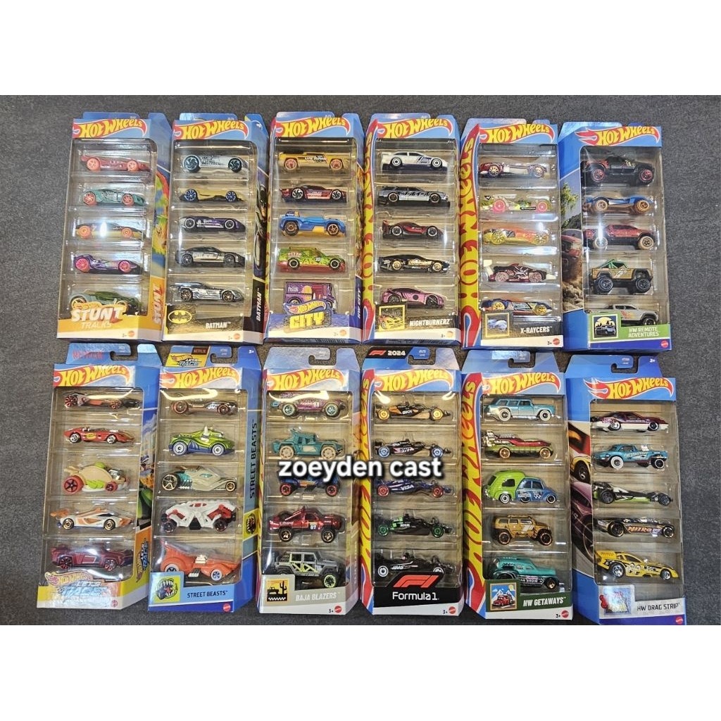 Hot Wheels Gift Pack Isi 5 Batman Fast Furious Motor Show