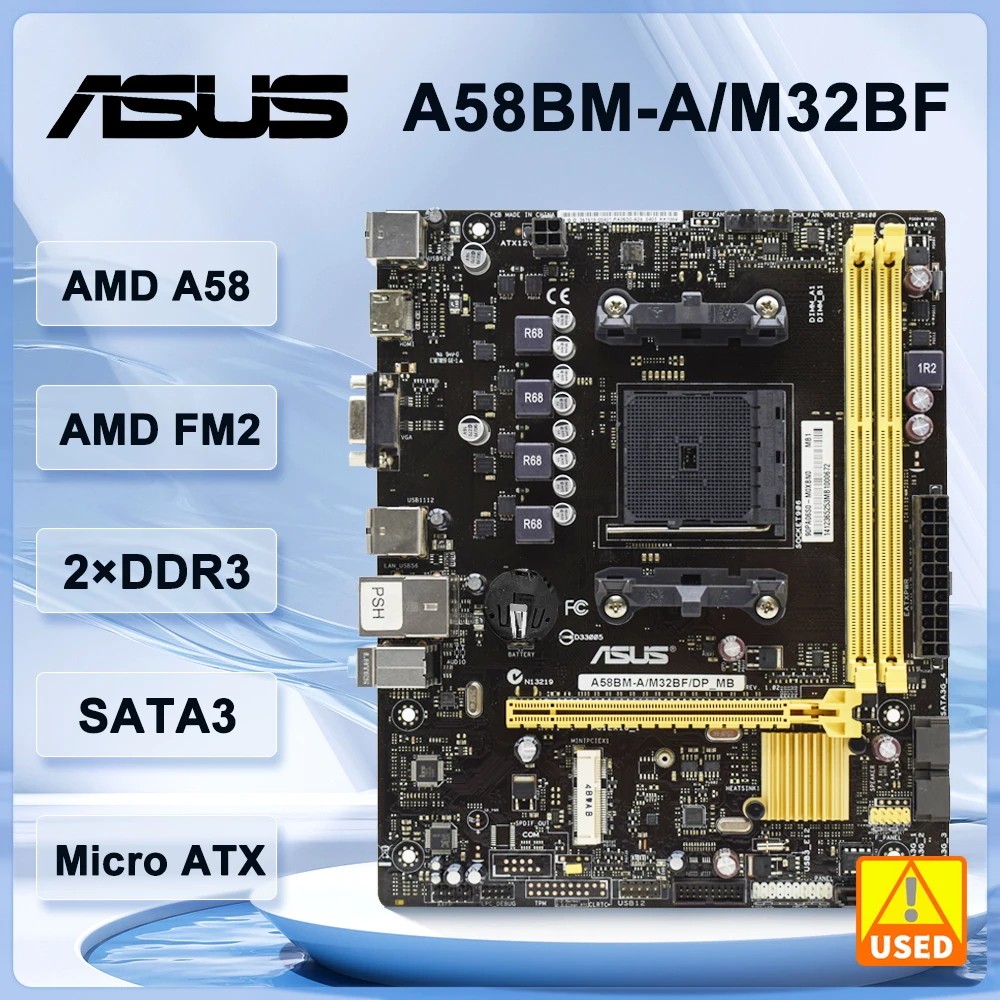 ASUS A55BM-A Motherboard A55BM-A/M32BF socket FM2+ AMD A55 DDR3 32GB support A10-6800B A10-7700K A10