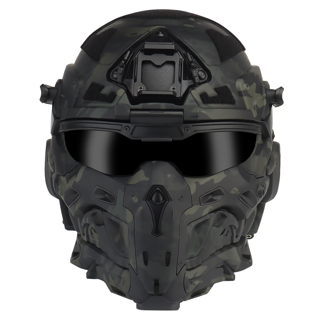 W-Ronin Assault Tactical Helmet and Tactical Mask Modular Design Built-in Headset Anti-Fog Fan Helme