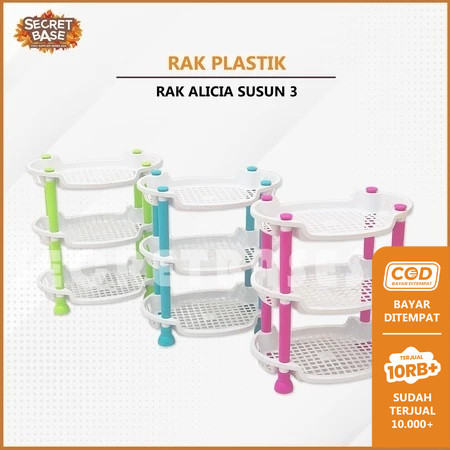RAK TINGKAT BULAT ALICIA 3 SUSUN - Rak Mini / Rak Bumbu / Rak Kosmetik /Rak Plastik